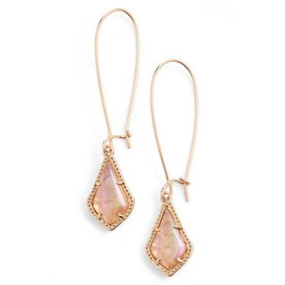 Kendra Scott Peach Iridescent Pink Lori Earrings - Picture 2 of 2